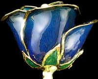 24Kt Gold Blue Rose Head