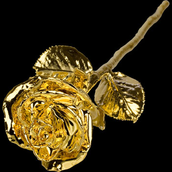 A 17Inch 24kt Pure Gold Dipped Rose