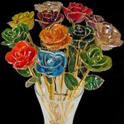12 x 17Inch Gold Trimmed roses. New colour each month