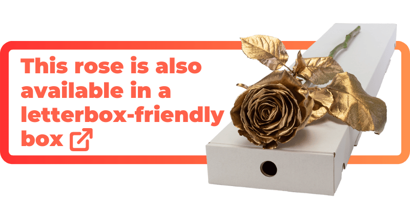 This gold rose is also available in a letterbox-friendly box.